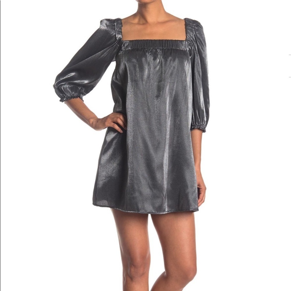 Nordstrom Row A Gunmetal Shimmer Off-The-Shoulder Dress